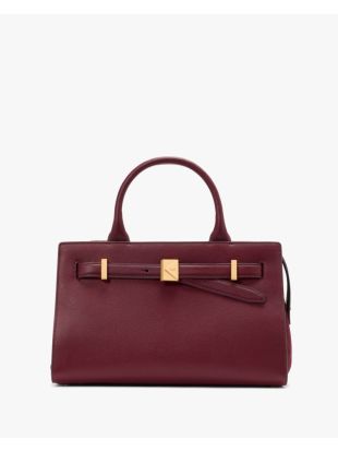 Deco Pebbled Leather & Suede Medium Satchel