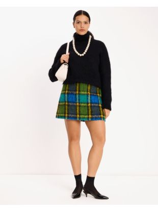 Grand Plaid A-line Skirt