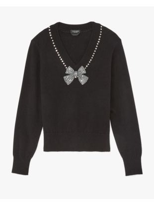 Embellished V-neck Sweater