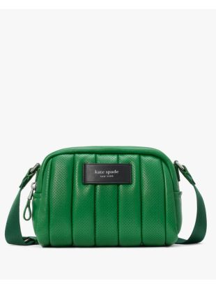 Puffed Perforated Leather Crossbody