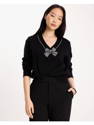 Embellished V-neck Sweater