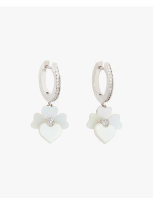 Precious Pansy Pavé Drop Huggies