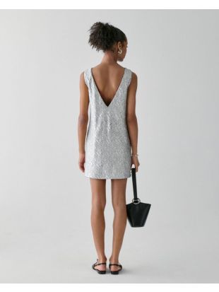 Foil Lace Shift Dress